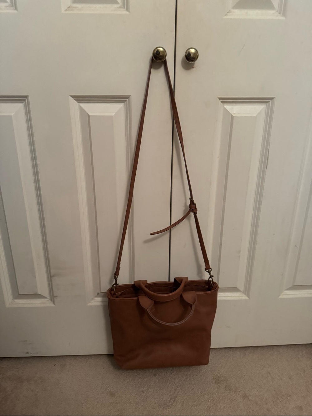 Leather Crossbody Tote